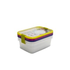 Набор из 3-х контейнеров прямоугольных разноцветных 1000 мл, серия Sanaliving, OMADA