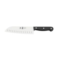 Нож японский Santoku с бороздками 180/300 мм, черный, серия TECHNIC, Icel