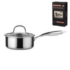 Сотейник с крышкой 2.7 л, 20/18,5*9 см, серия New Kitchen, трехслойная сталь, P.L. Proff Cuisine