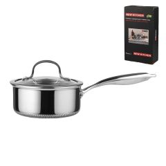 Сотейник с крышкой, 2 л, 18/16*8 см, серия New Kitchen, трехслойная сталь, P.L. Proff Cuisine
