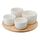 Менажница Soft Ripples, Dual Glazing, на деревянной подставке, 4 чаши, Liberty Jones Менажница Soft Ripples, Dual Glazing, на деревянной подставке, 4 чаши, Liberty Jones
