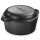 Кастрюля круглая с крышкой, 26 см , 4.8 л, черная, чугун, Lodge
