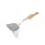 Лопатка широкая с деревянной ручкой 35 см, изогнутая рабочая часть 10*8 см, нержавеющая сталь, De Buyer