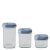 Набор из 3-х емкостей для хранения квадратных 500/1000/1500 мл, цвет голубой, серия Pull box, OMADA
