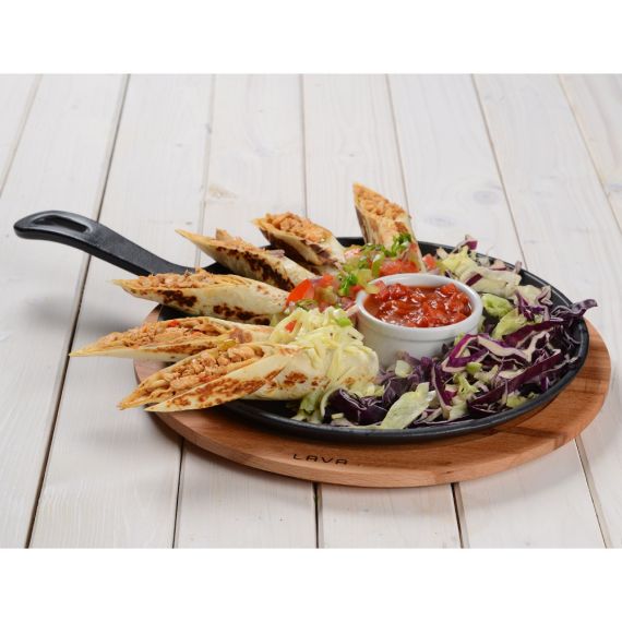 Сковорода круглая чугунная на деревянной подставке, 20 см, LAVA, изображение 6