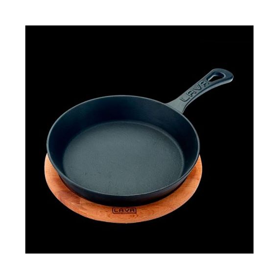 Сковорода круглая чугунная на деревянной подставке, 20 см, LAVA, изображение 2