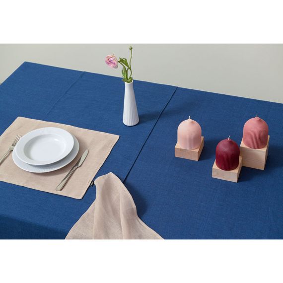 Дорожка на стол из стираного льна синего цвета из коллекции Essential, 45х150 см, Tkano, изображение 5
