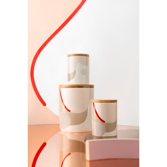 Банка для хранения бежевого цвета с авторским принтом из коллекции Freak Fruit, 1,25л, Tkano, изображение 2