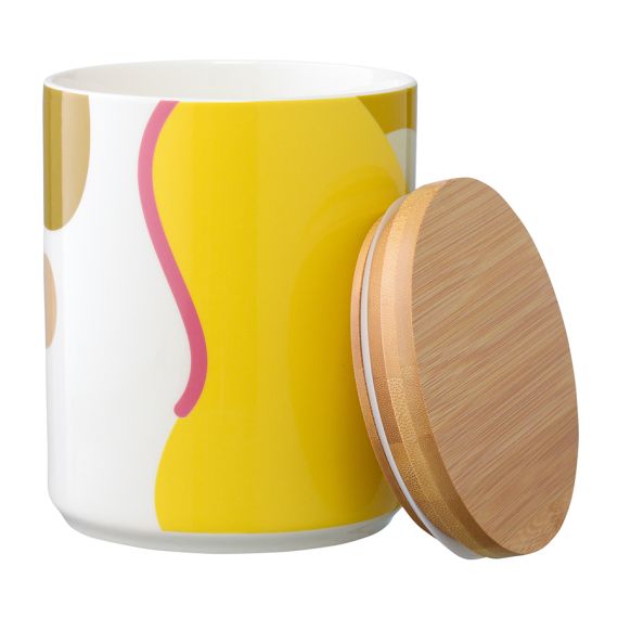 Банка для хранения горчичного цвета с авторским принтом из коллекции Freak Fruit, 1,25л, Tkano, изображение 4