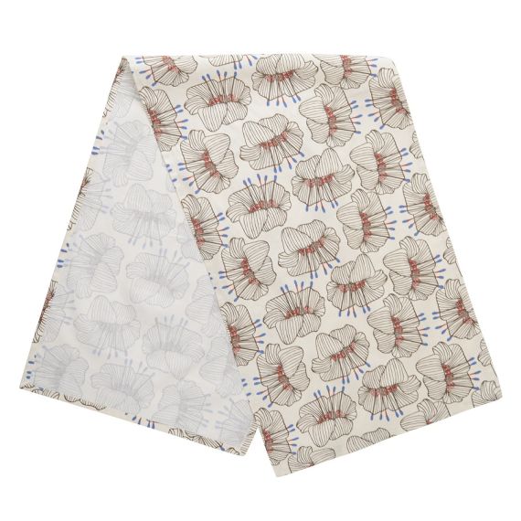 Дорожка на стол из хлопка молочного цвета с принтом Цветы из коллекции Prairie, 45х150 см, Tkano, изображение 2