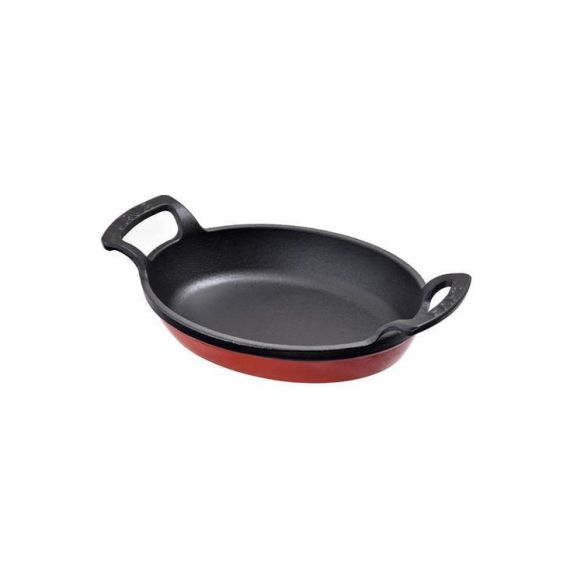 Сковорода овальная чугунная с 2-мя ручками на деревянной подставке, 19*14 см, LAVA, изображение 2