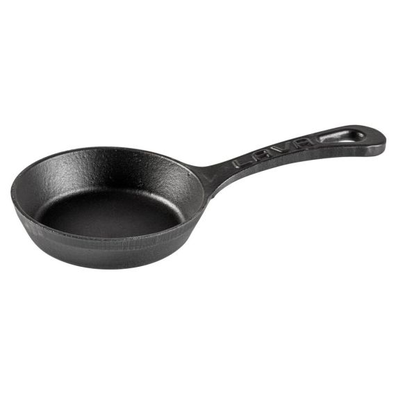 Сковорода круглая чугунная на деревянной подставке, 12 см, LAVA, изображение 4