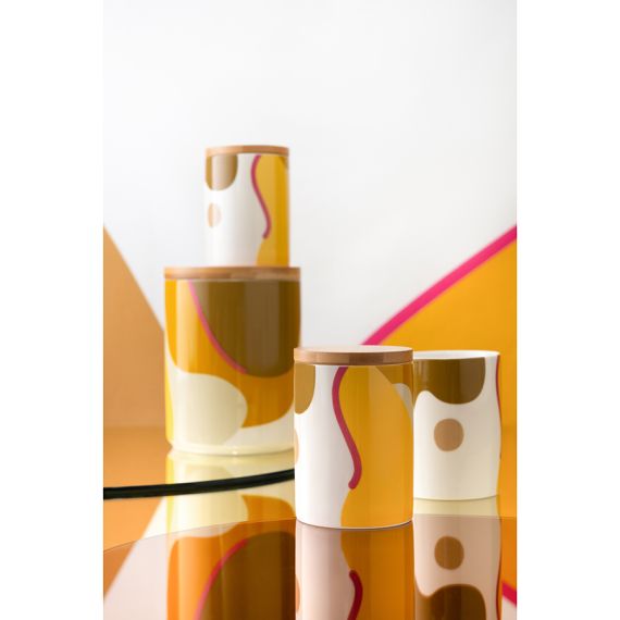 Банка для хранения горчичного цвета с авторским принтом из коллекции Freak Fruit, 275мл, Tkano, изображение 6