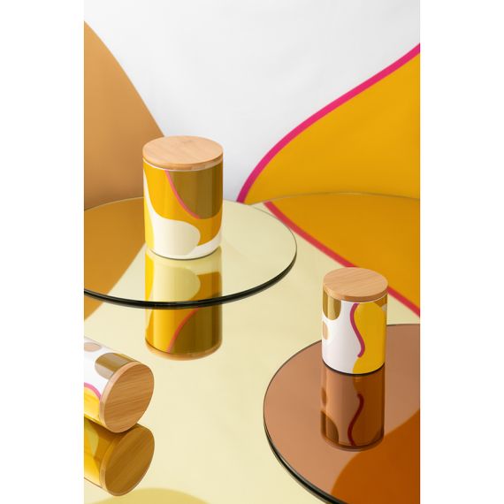 Банка для хранения горчичного цвета с авторским принтом из коллекции Freak Fruit, 275мл, Tkano, изображение 2