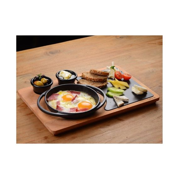 Сковорода чугунная на деревянной подставке, 16 см, LAVA, изображение 3