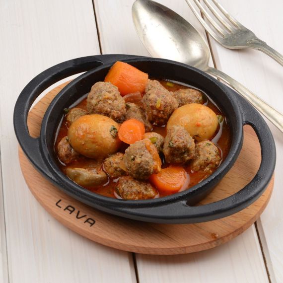 Сковорода круглая чугунная на деревянной подставке, 12 см, LAVA, изображение 5