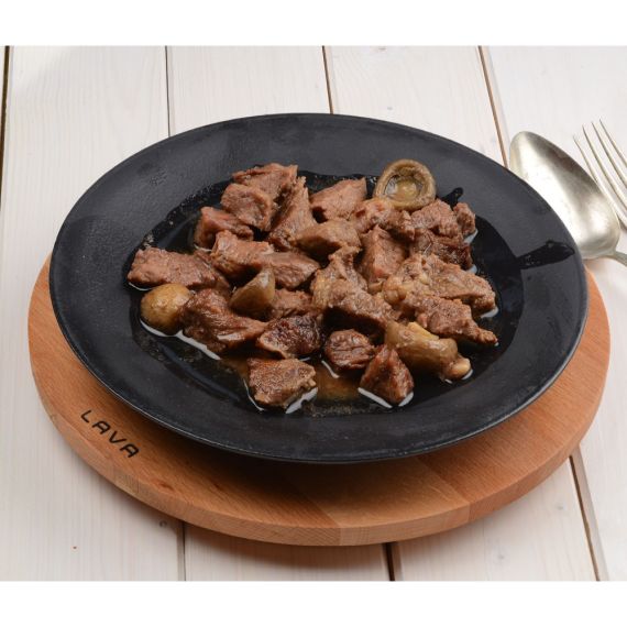 Тарелка круглая чугунная на деревянной подставке, 21 см, LAVA, изображение 3