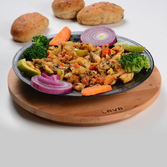 Тарелка круглая чугунная на деревянной подставке, 21 см, LAVA, изображение 6