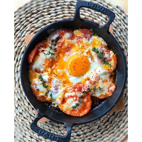 Сковорода круглая чугунная с 2-мя ручками на деревянной подставке, 20 см, LAVA, изображение 5