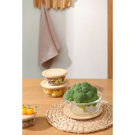 Контейнер для запекания и хранения  с крышкой из бамбука, 950 мл, Smart Solutions, изображение 3