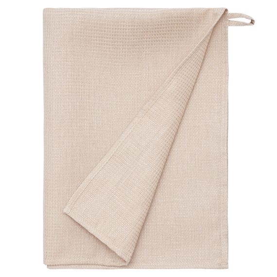 Набор из двух вафельных полотенец изо льна бежевого цвета из коллекции Essential, 50х70 см, Tkano, изображение 4