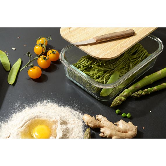 Контейнер для запекания и хранения  с крышкой из бамбука, 1050 мл, Smart Solutions, изображение 4