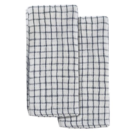 Набор из двух муслиновых полотенец с графичным дизайном из коллекции Essential, 50х70 см, Tkano