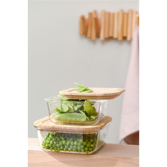 Контейнер для запекания и хранения  с крышкой из бамбука, 1100 мл, Smart Solutions, изображение 2