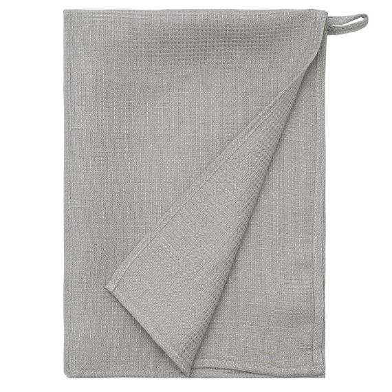 Набор из двух вафельных полотенец изо льна серого цвета из коллекции Essential, 50х70 см, Tkano, изображение 4