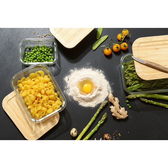 Контейнер для запекания и хранения  с крышкой из бамбука, 370 мл, Smart Solutions, изображение 5