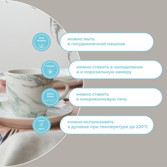 Набор чайных пар Marble, 250 мл, 2 шт., Liberty Jones, изображение 20