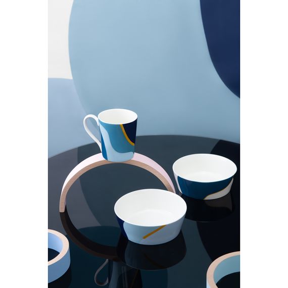 Набор из двух салатников синего цвета с авторским принтом из коллекции Freak Fruit, 16см, Tkano, изображение 2