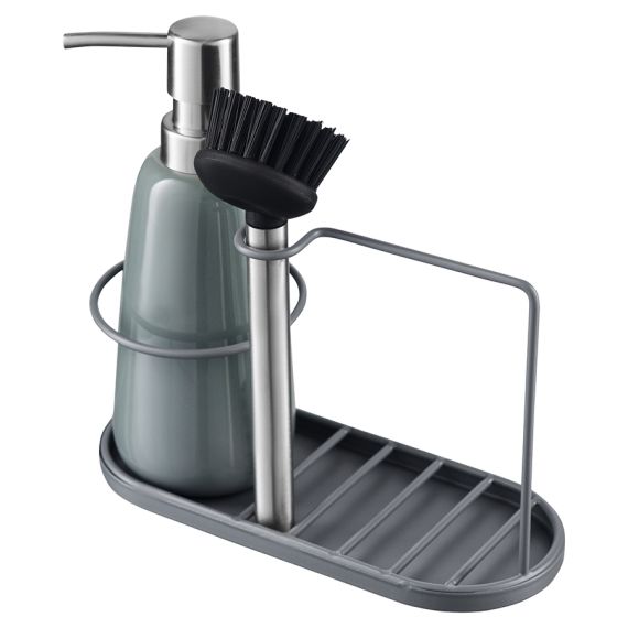 Органайзер с диспенсером для мыла Gunvor, 380 мл, серый, Smart Solutions, изображение 6