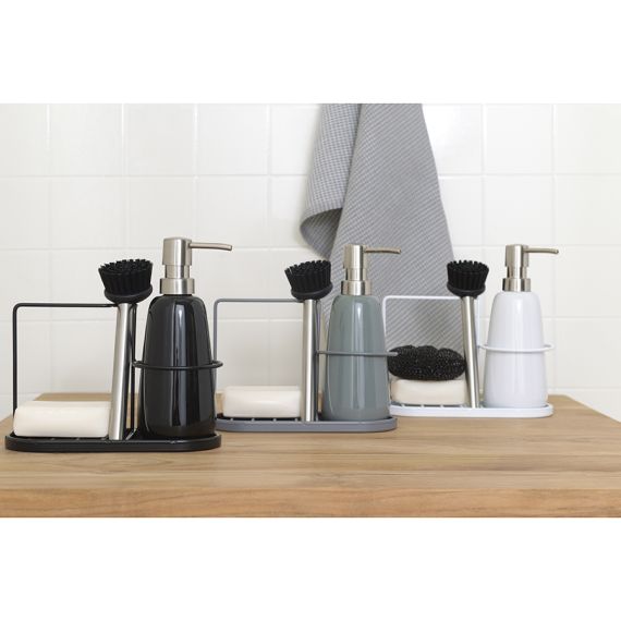 Органайзер с диспенсером для мыла Gunvor, 380 мл, серый, Smart Solutions, изображение 3