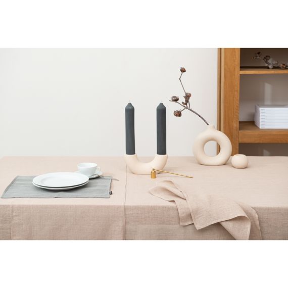 Скатерть из стираного льна бежевого цвета из коллекции Essential, 150х250 см, Tkano, изображение 3