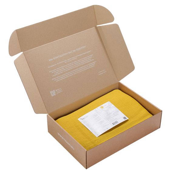 Скатерть из стираного льна горчичного цвета из коллекции Essential, 170х170 см, Tkano, изображение 3