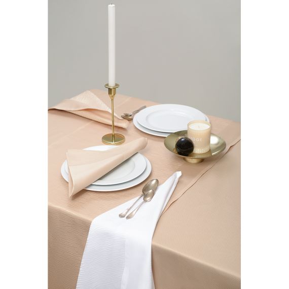 Скатерть бежевого цвета с фактурным жаккардовым рисунком из хлопка из коллекции Essential, 180х180 см, Tkano, изображение 2