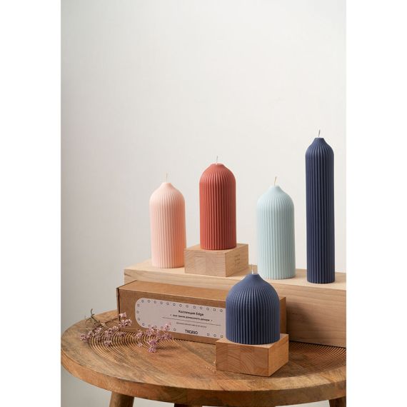 Свеча декоративная бежево-розового цвета из коллекции Edge, 25,5 см, Tkano, изображение 5