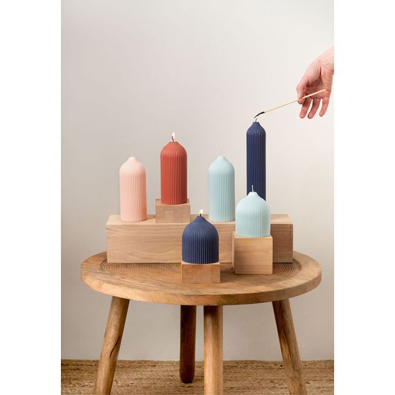 Свеча декоративная бежево-розового цвета из коллекции Edge, 10,5 см, Tkano, изображение 8