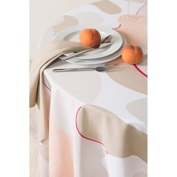 Скатерть из хлопка бежевого цвета с авторским принтом из коллекции Freak Fruit, 170х250 см, Tkano, изображение 3