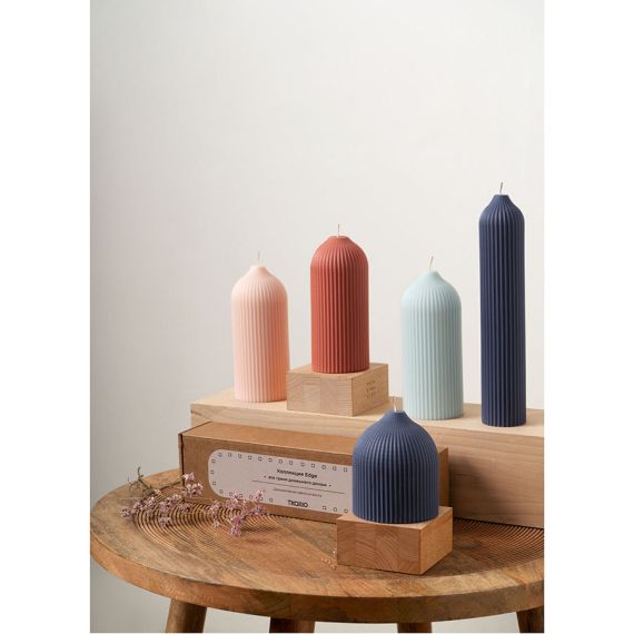 Свеча декоративная бежево-розового цвета из коллекции Edge, 10,5 см, Tkano, изображение 11