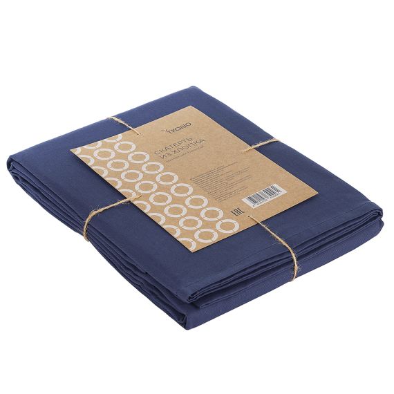 Скатерть из хлопка темно-синего цвета из коллекции Essential, 170х170 см, Tkano, изображение 6