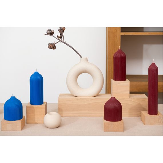 Свеча декоративная бордового цвета из коллекции Edge, 16,5см, Tkano, изображение 5