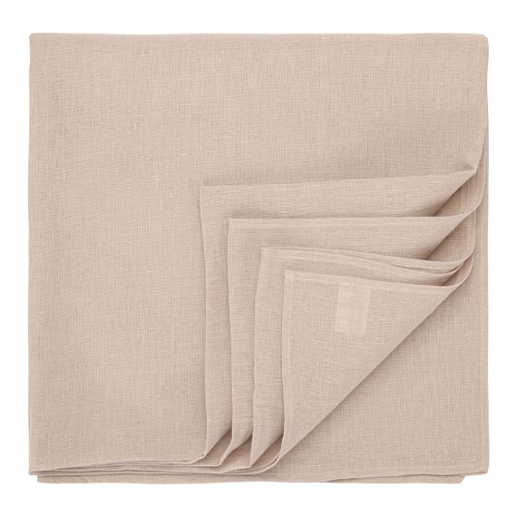 Скатерть из стираного льна бежевого цвета из коллекции Essential, 170х170 см, Tkano, изображение 7
