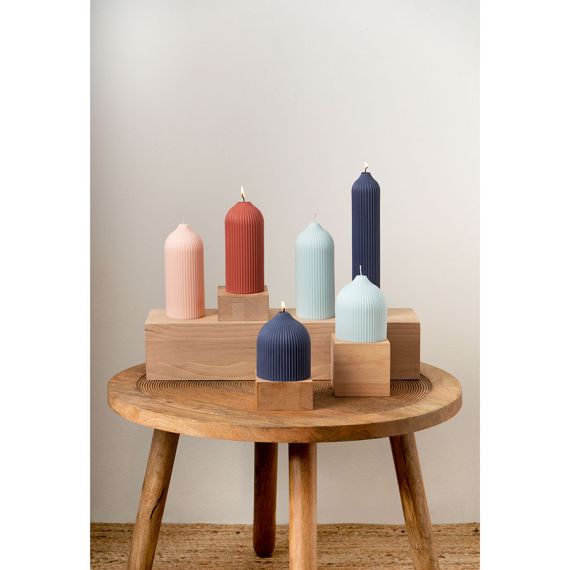 Свеча декоративная бежево-розового цвета из коллекции Edge, 16,5 см, Tkano, изображение 7