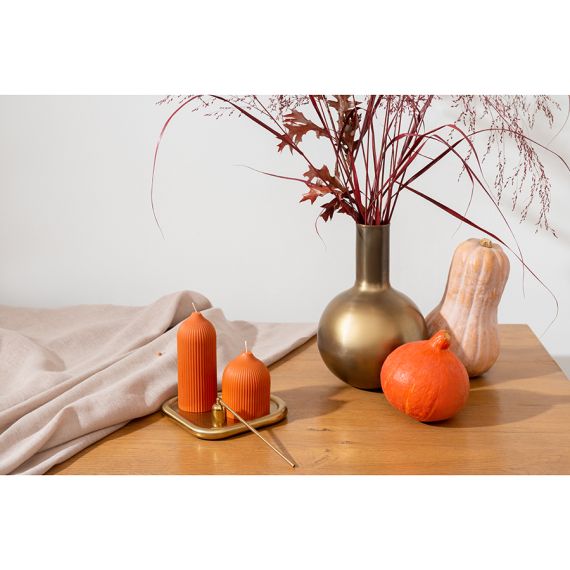 Свеча декоративная оранжевого цвета из коллекции Edge, 10,5см, Tkano, изображение 3
