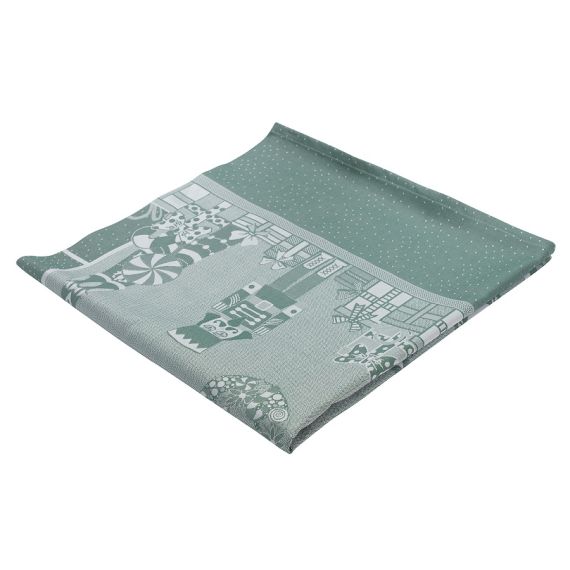 Скатерть из хлопка зеленого цвета с рисунком Щелкунчик из коллекции New Year Essential, 180х180см, Tkano, изображение 4