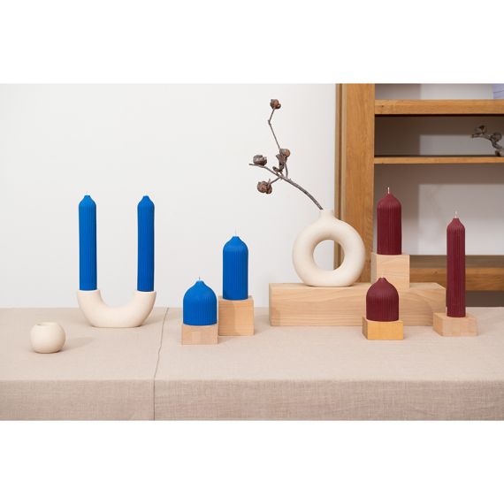 Свеча декоративная бордового цвета из коллекции Edge, 25,5см, Tkano, изображение 5