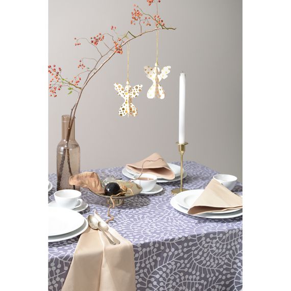 Скатерть из хлопка фиолетово-серого цвета с рисунком Спелая смородина, Scandinavian touch, 180х260см, Tkano, изображение 2