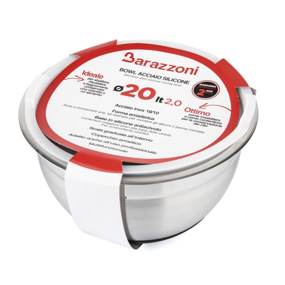 Speciale - Миска для смешивания 20 см с мерной шкалой, антискользящее силиконовой дно + крышка, Barazzoni, изображение 4